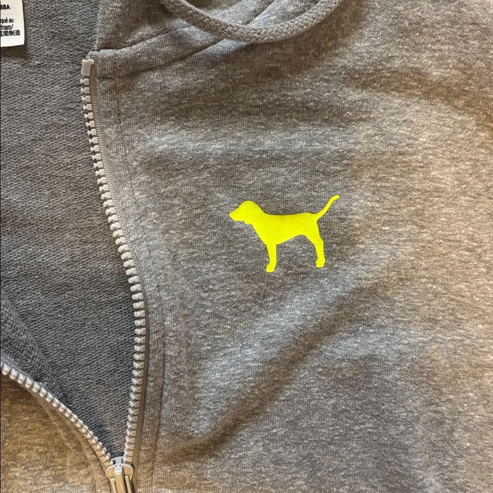 Victoria’s Secret PINK Gray Colorblock Hoodie – Size Small - Picture 7 of 8